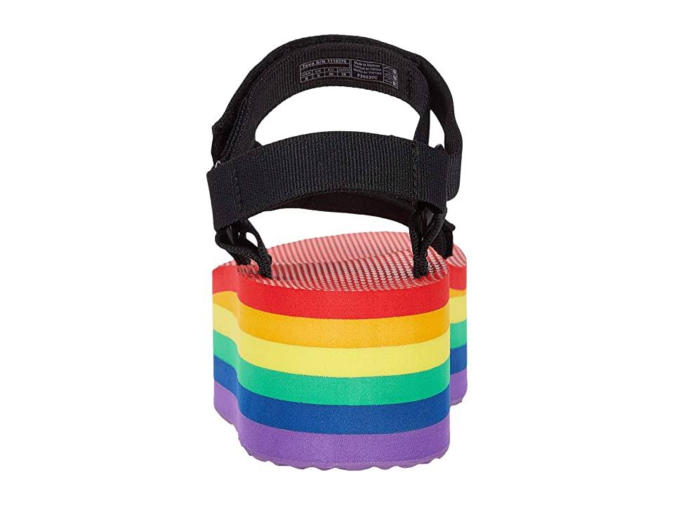 Rainbow-Black Flatform Sandals G2106