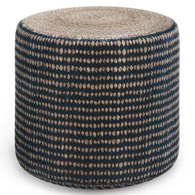 18x22 Wide Round Striped Pouf Ottoman P199