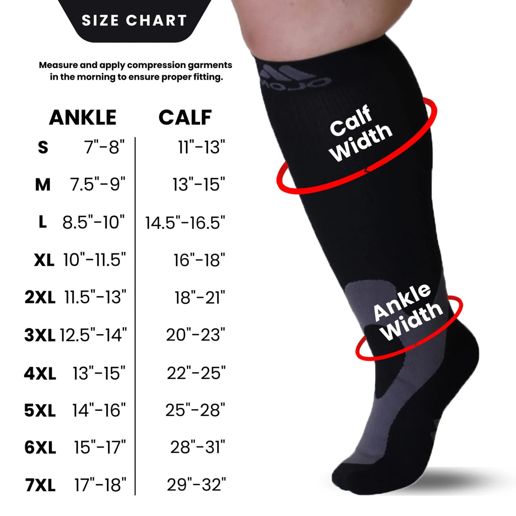 4XL Black Compression Socks 20-30mmHg B28256