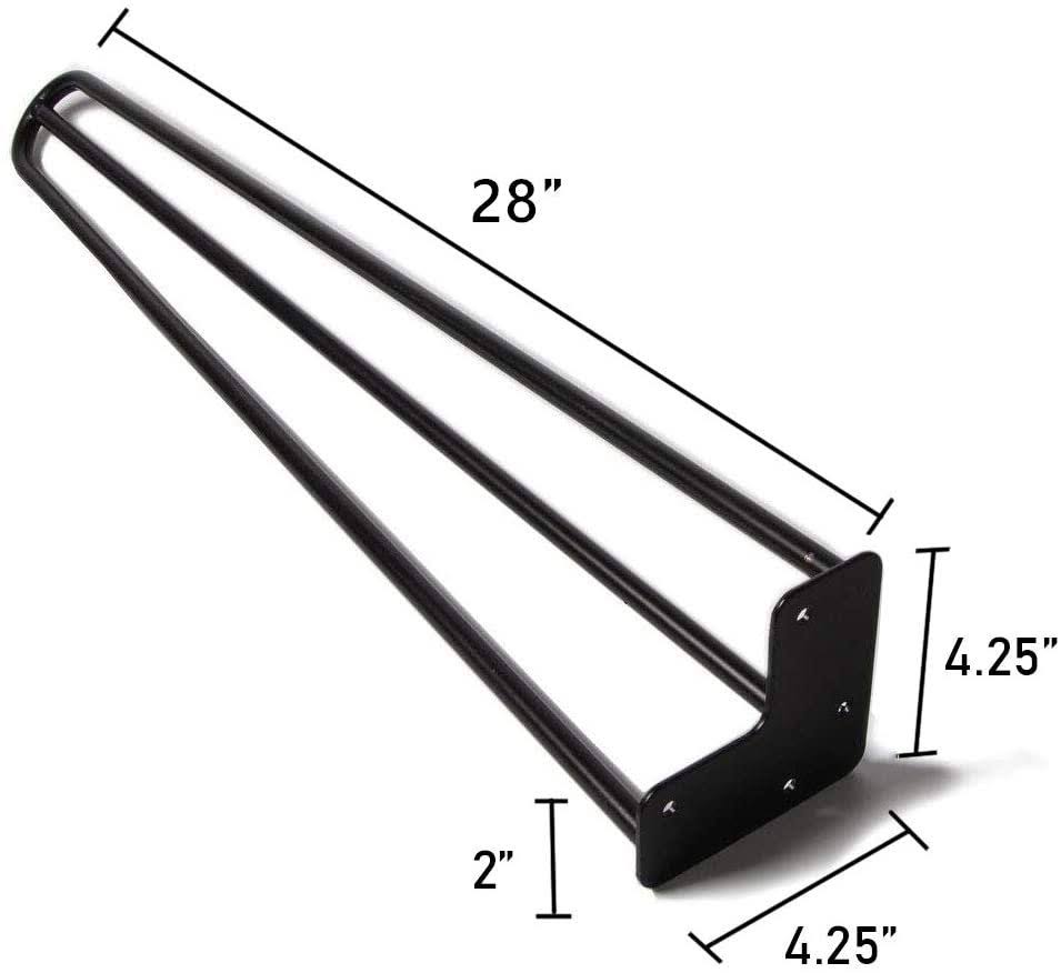 Satin Black Hairpin Coffee Table Legs Set of 4 S47236