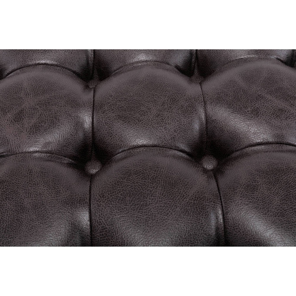 Black Pintucked Storage Ottoman K633320