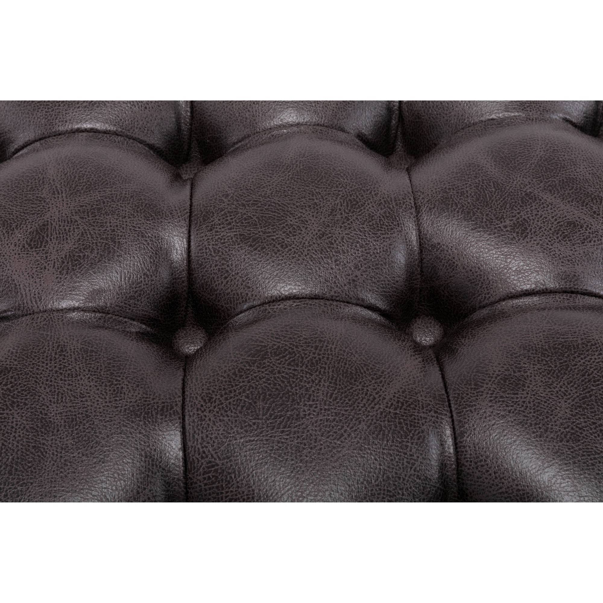 Black Pintucked Storage Ottoman K633320