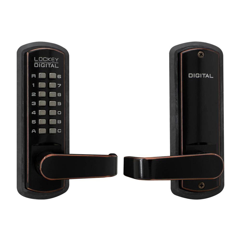 Oil Rubbed Bronze Mechanical Keyless Lever Lock J645419