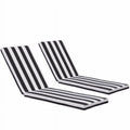 Black/White Patio Lounge Chair Cushion Set of 2 F531984