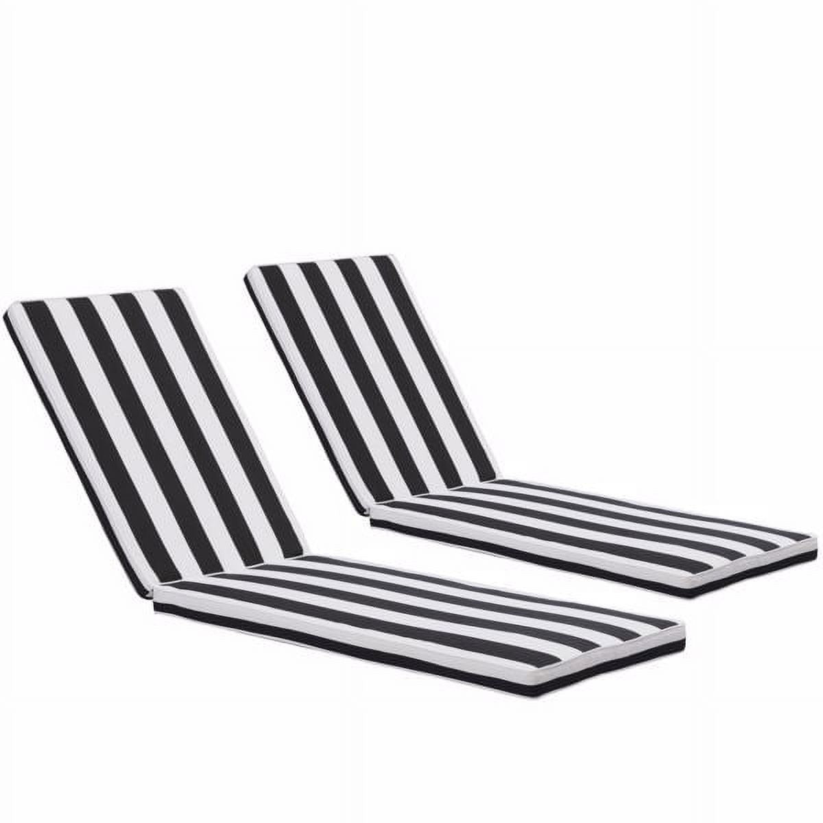 Black/White Patio Lounge Chair Cushion Set of 2 F531984
